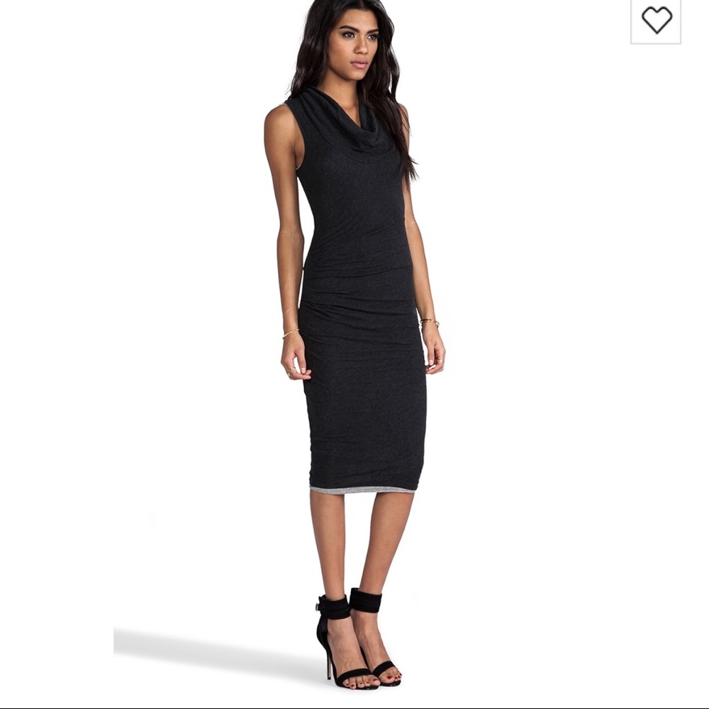 James Perse Cowl Neck Tuck Dress